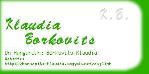 klaudia borkovits business card
